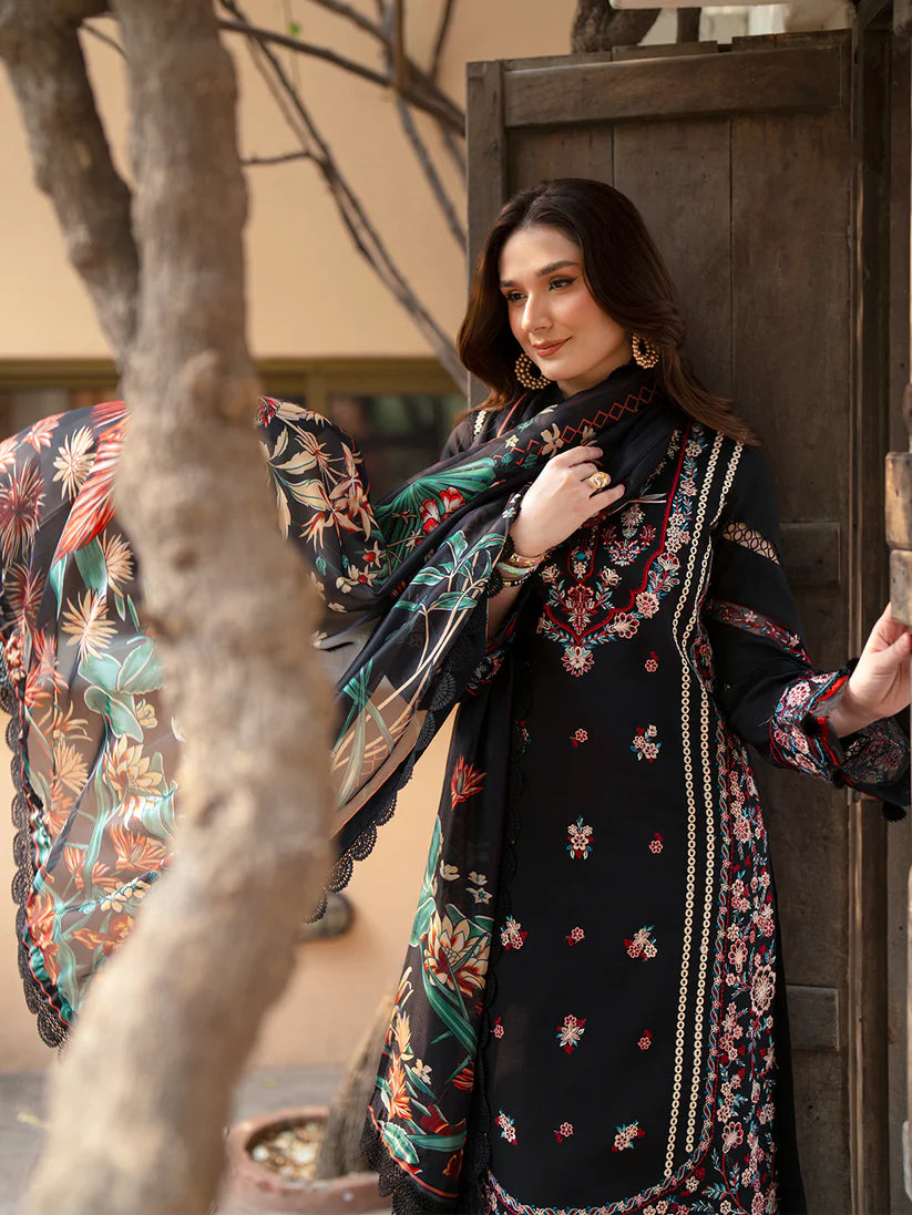 Inlays Mahnur By Angan – Embroidered Lawn 3 Piece Unstitched Suit (AN-007)
