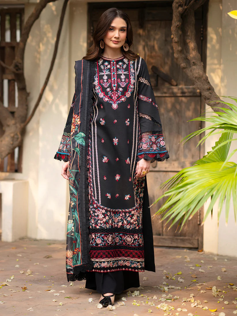 Inlays Mahnur By Angan – Embroidered Lawn 3 Piece Unstitched Suit (AN-007)
