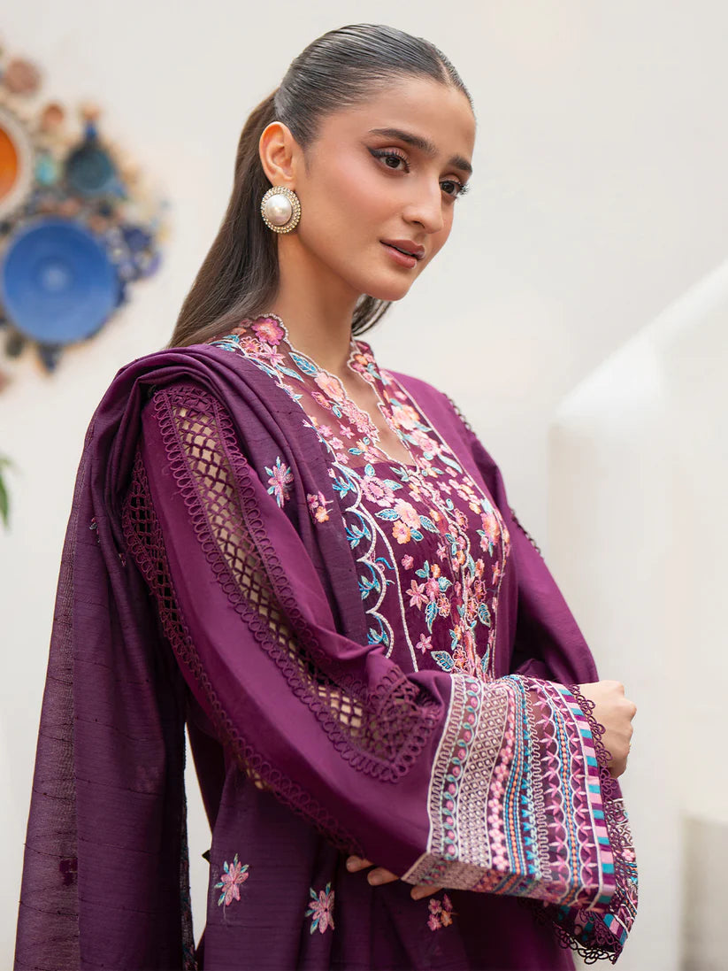 Inlays Mahnur By Angan – Embroidered Lawn 3 Piece Unstitched Suit (AN-008)