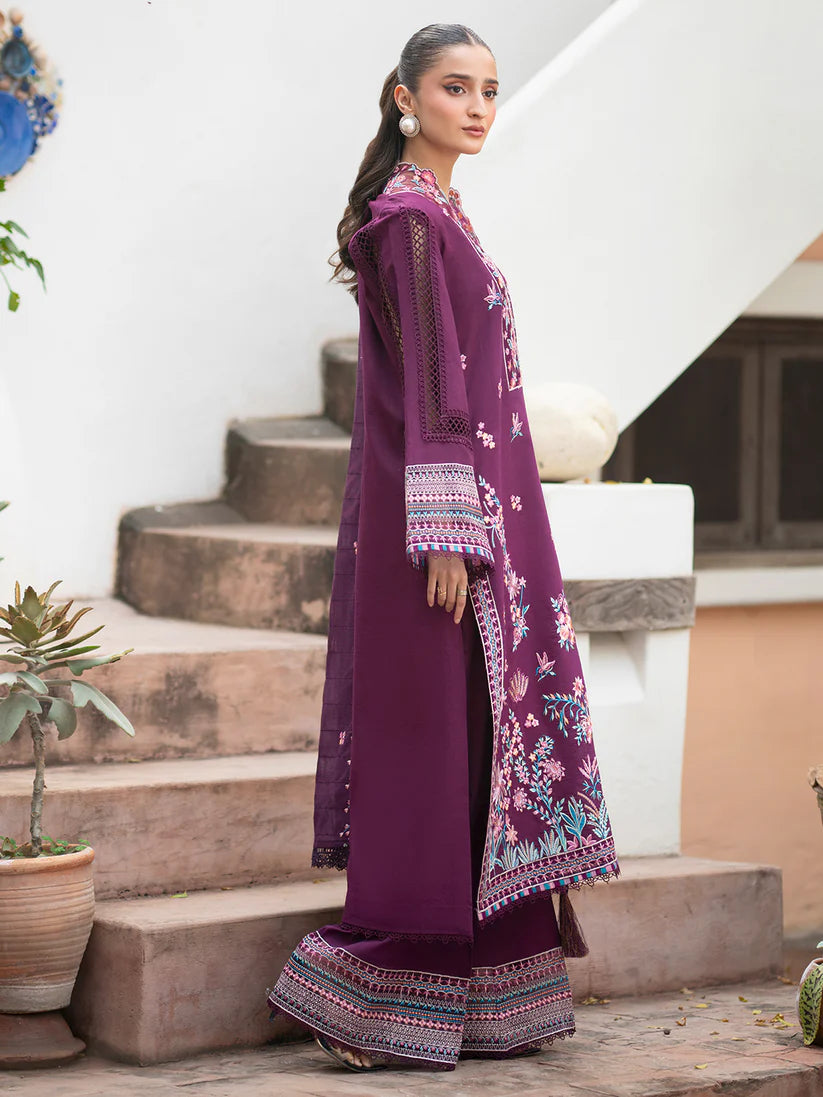 Inlays Mahnur By Angan – Embroidered Lawn 3 Piece Unstitched Suit (AN-008)