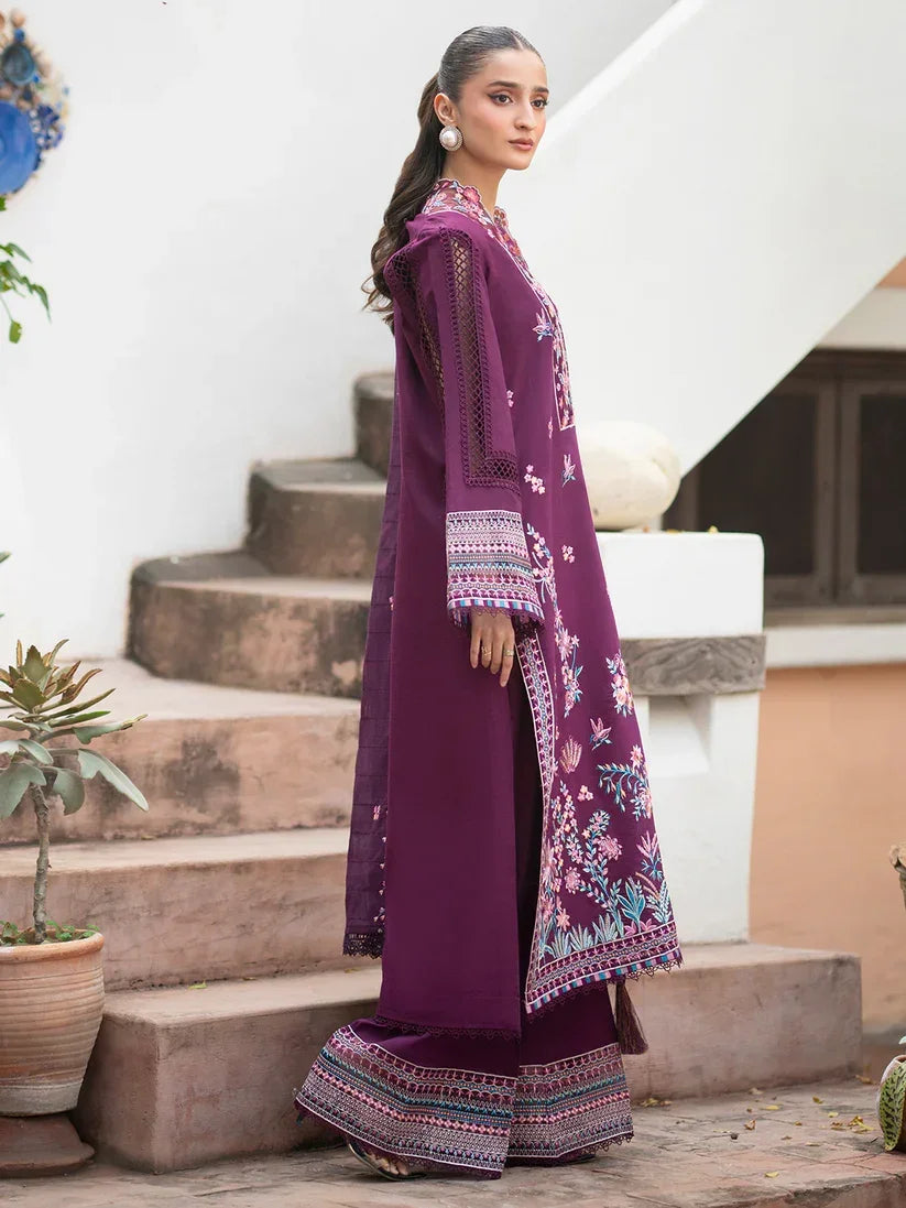 Inlays Mahnur By Angan – Embroidered Lawn 3 Piece Unstitched Suit (AN-008)