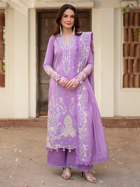 Inlays Mahnur By Angan – Embroidered Lawn 3 Piece Unstitched Suit (AN-009)