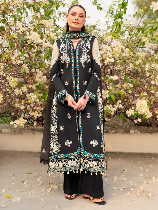 Inlays Mahnur By Angan – Embroidered Lawn 3 Piece Unstitched Suit (AN-011)