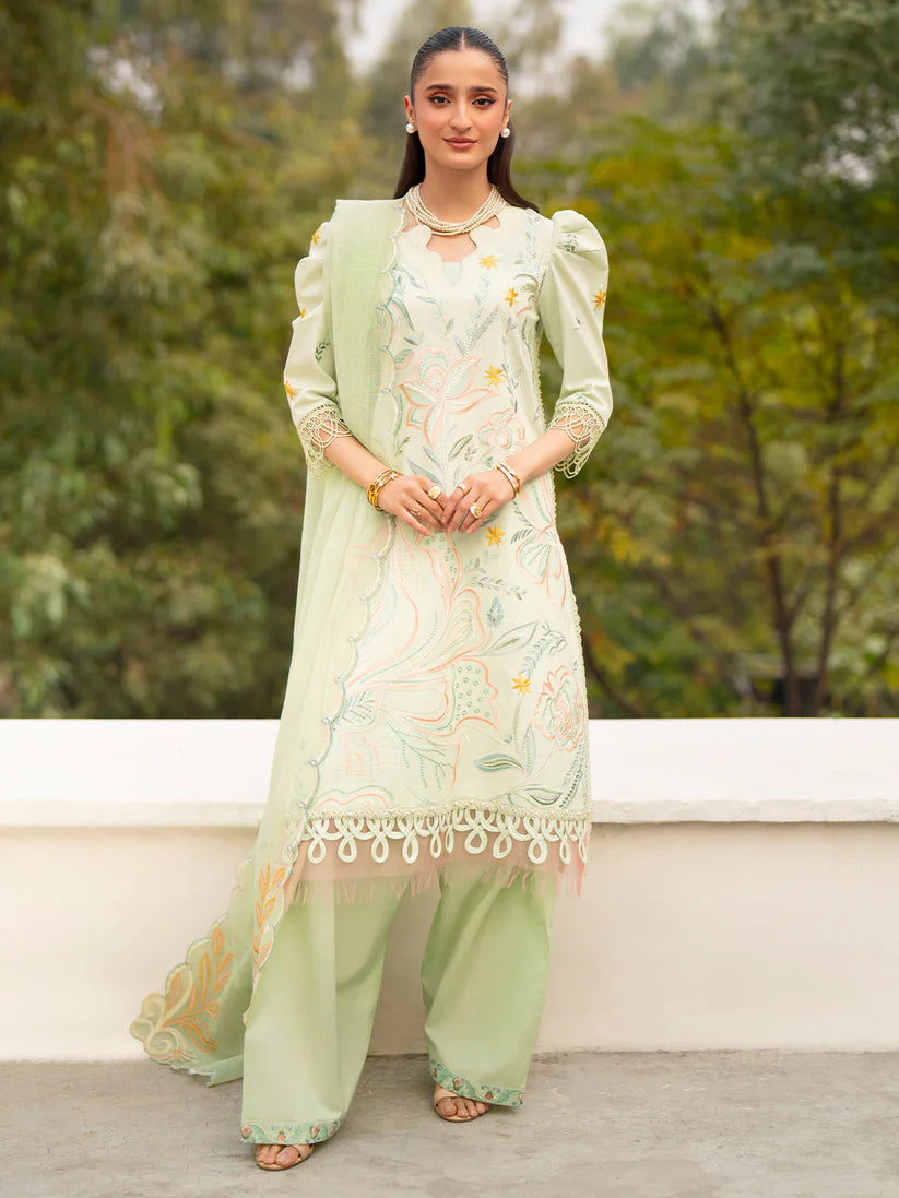 Inlays Mahnur By Angan – Embroidered Lawn 3 Piece Unstitched Suit (AN-012)