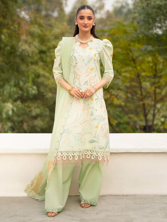 Inlays Mahnur By Angan – Embroidered Lawn 3 Piece Unstitched Suit (AN-012)