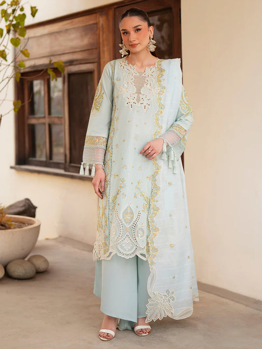 Inlays Mahnur By Angan – Embroidered Lawn 3 Piece Unstitched Suit (AN-013)