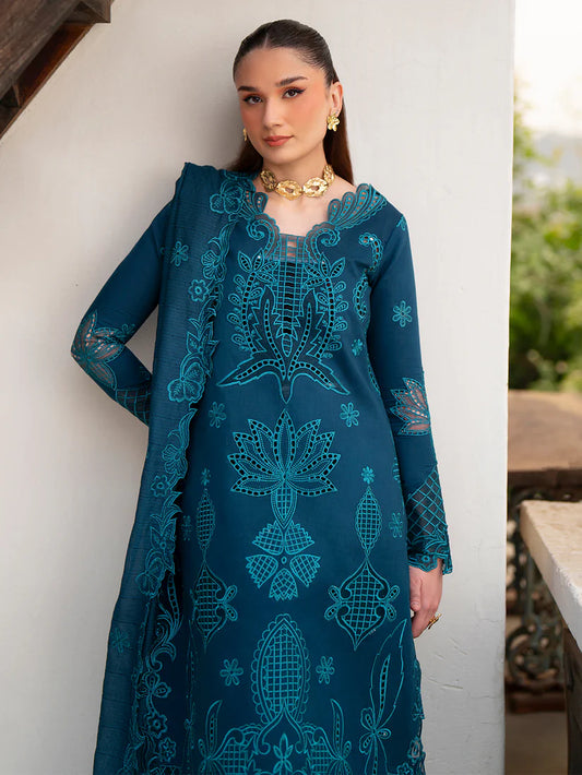 Inlays Mahnur By Angan – Embroidered Lawn 3 Piece Unstitched Suit (AN-014)