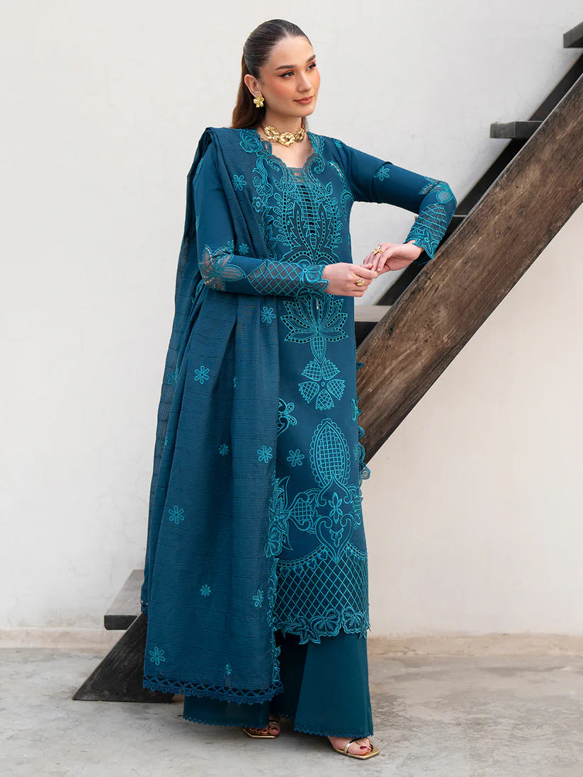 Inlays Mahnur By Angan – Embroidered Lawn 3 Piece Unstitched Suit (AN-014)