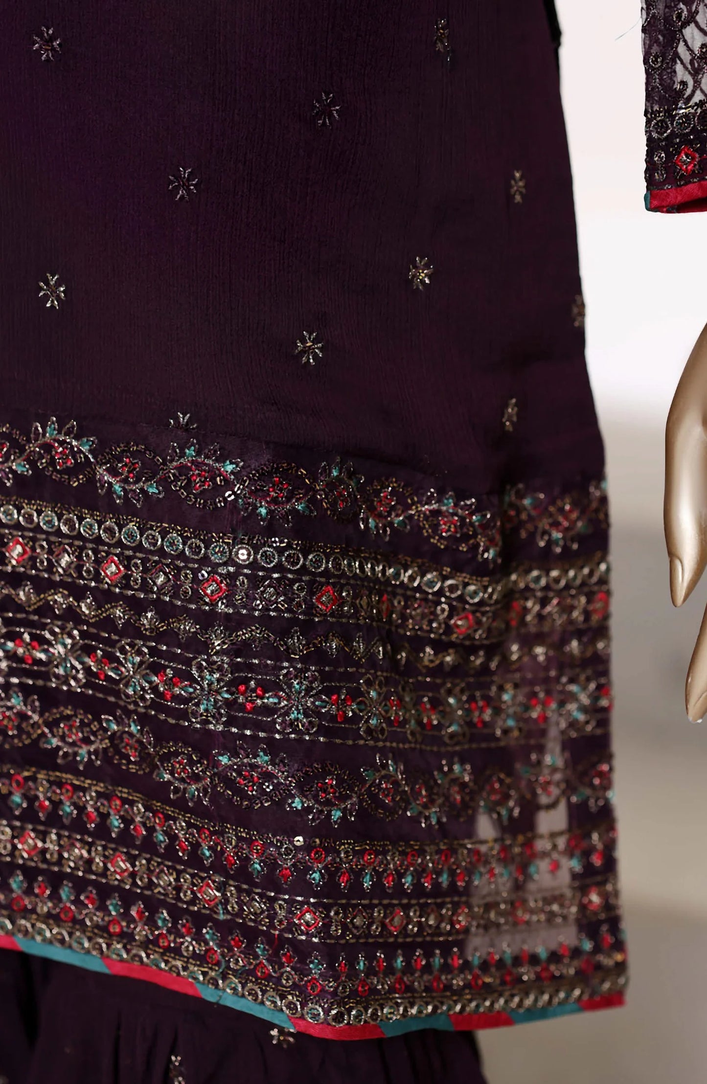 Afsanay by Sadabahar Embroidered Chiffon Stitched 3 Piece Suit (CR-33)