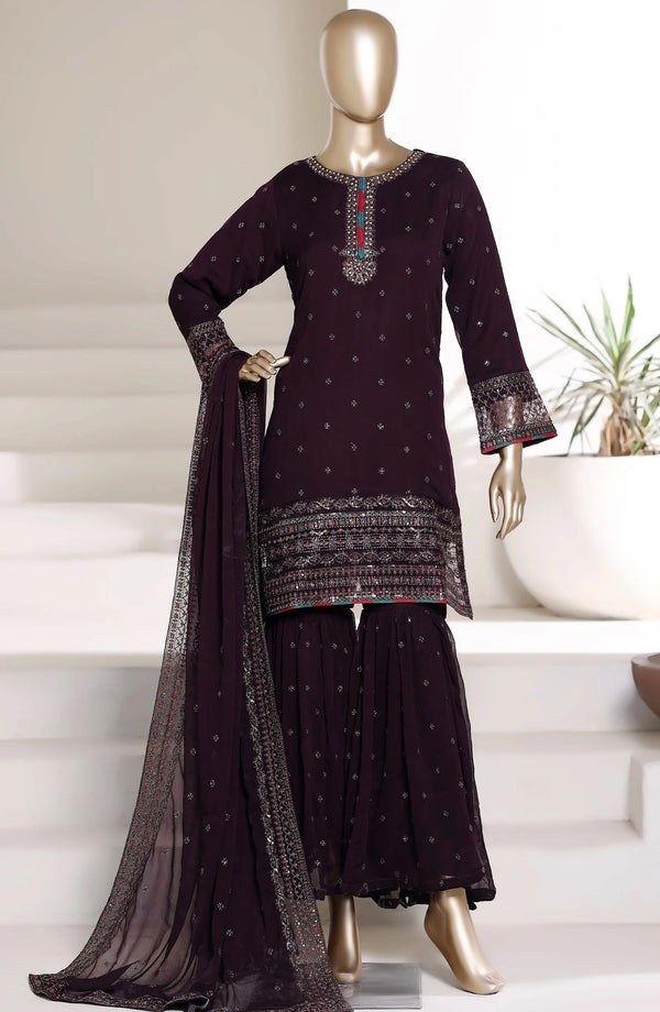 Afsanay by Sadabahar Embroidered Chiffon Stitched 3 Piece Suit (CR-33)