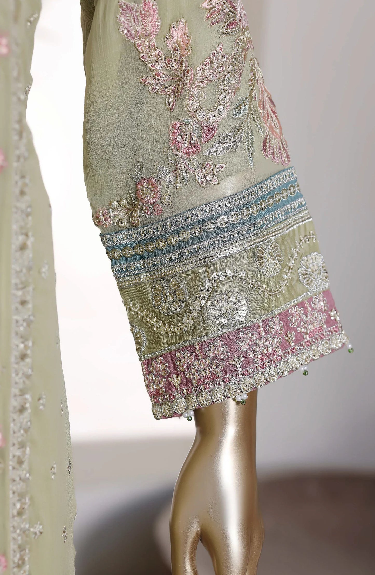 Afsanay by Sadabahar Embroidered Chiffon Stitched 3 Piece Suit (CF-12)