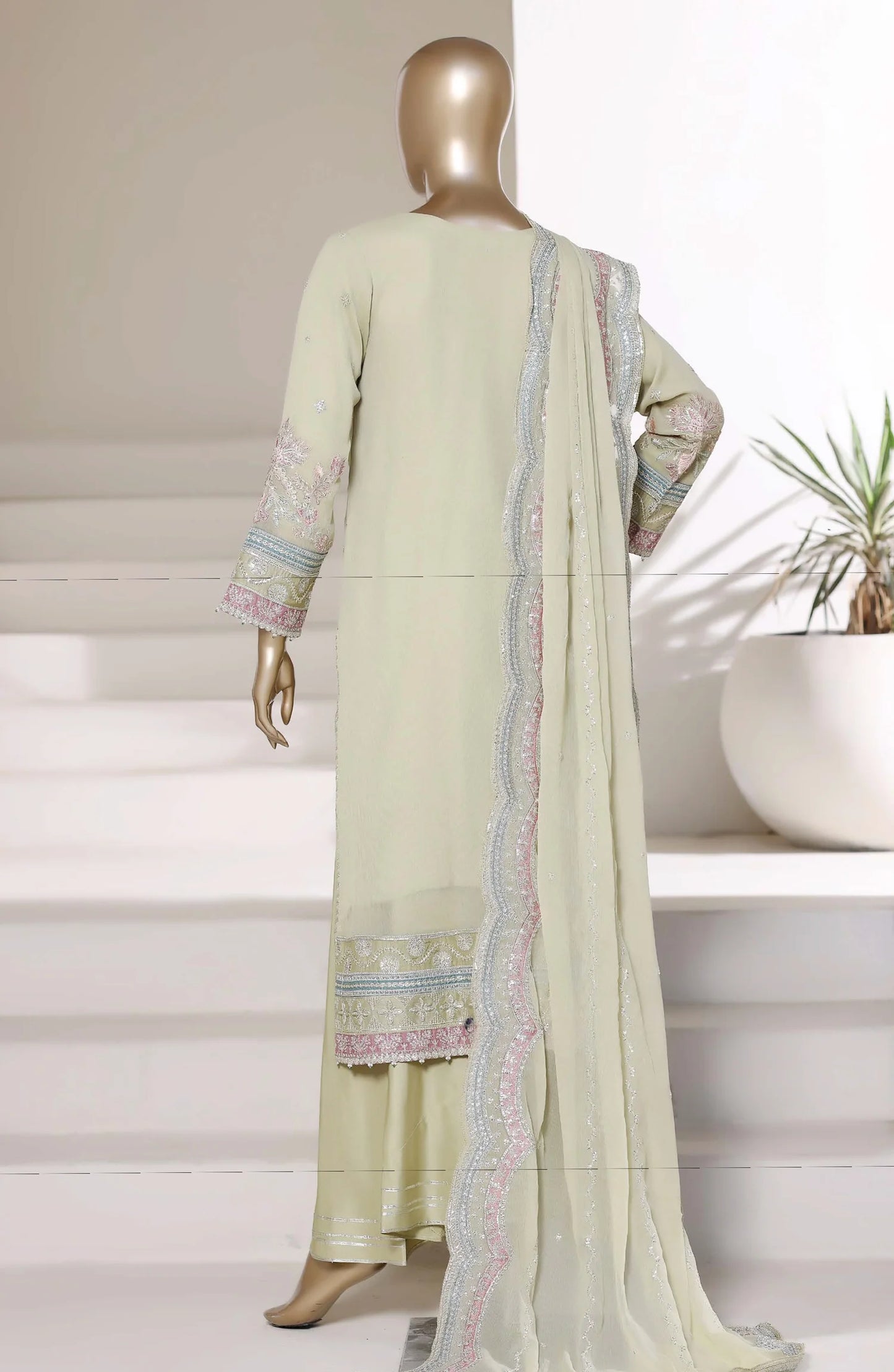 Afsanay by Sadabahar Embroidered Chiffon Stitched 3 Piece Suit (CF-12)