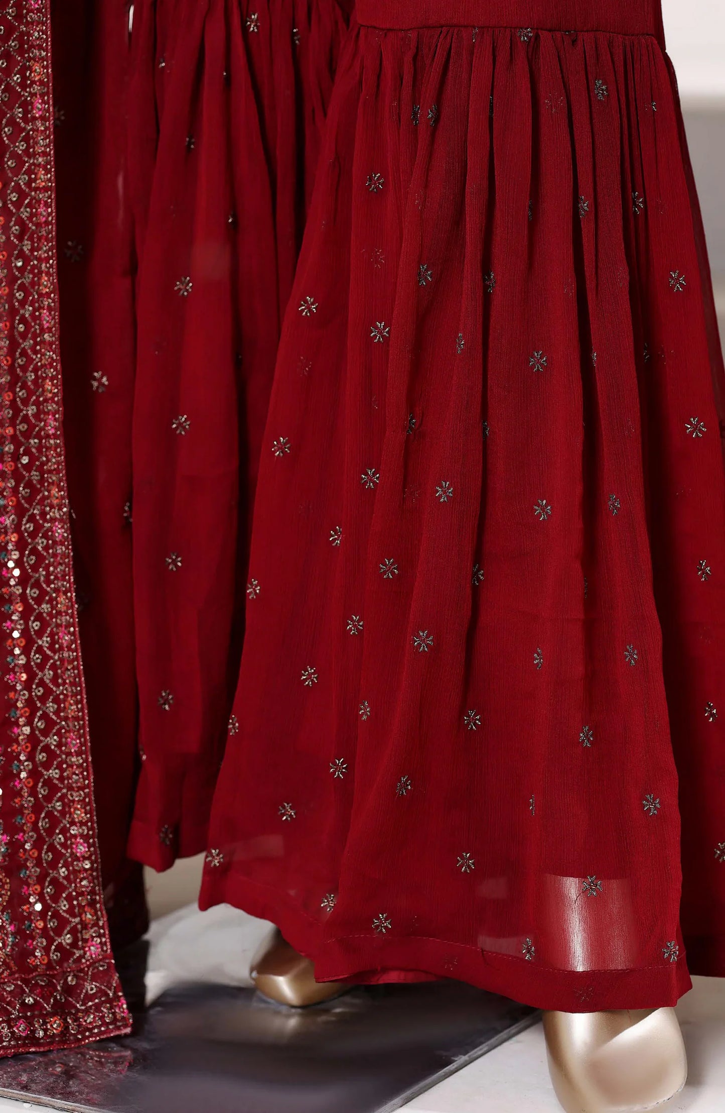 Afsanay by Sadabahar Embroidered Chiffon Stitched 3 Piece Suit (CR-33)