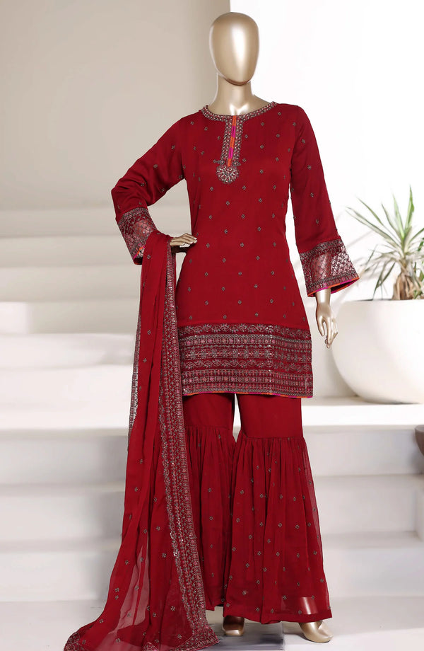 Afsanay by Sadabahar Embroidered Chiffon Stitched 3 Piece Suit (CR-33)
