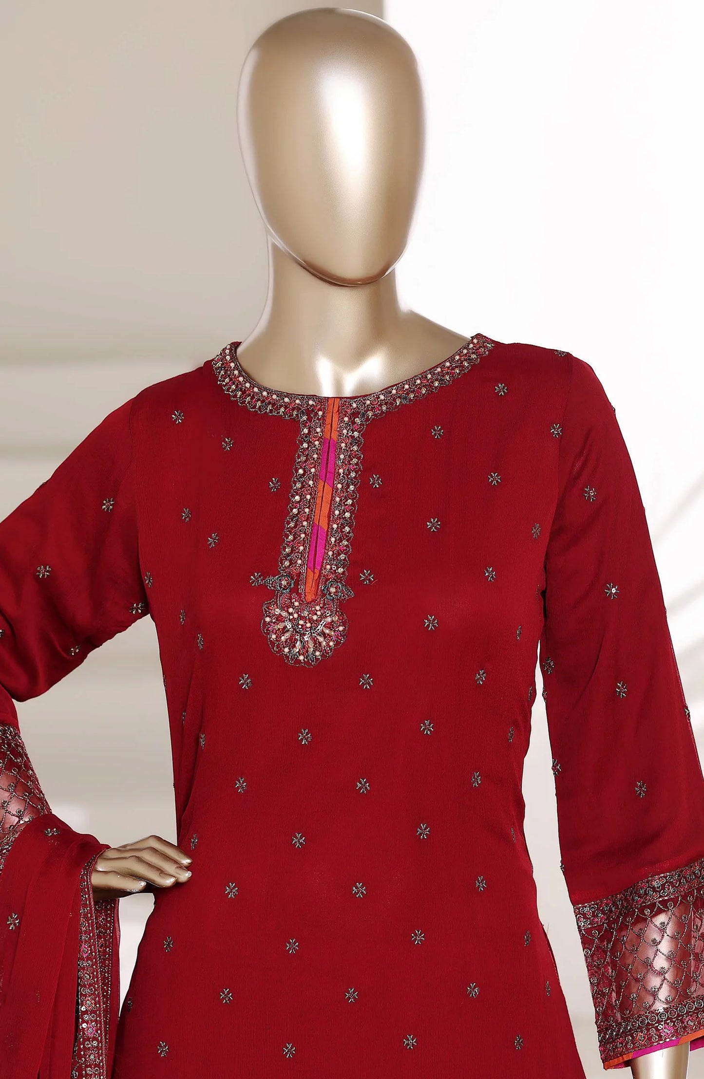 Afsanay by Sadabahar Embroidered Chiffon Stitched 3 Piece Suit (CR-33)