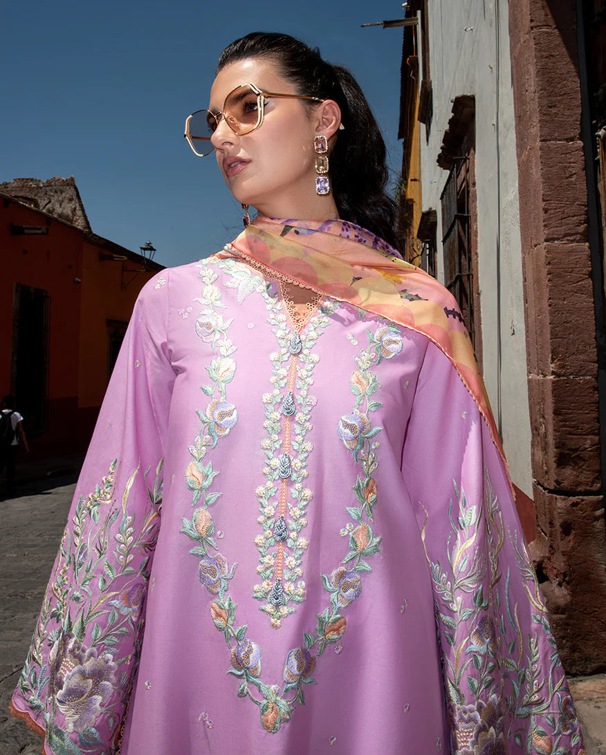 Hemline By Mushq - Embroidered Lawn 3 Piece Unstitched Suit (ALBA)