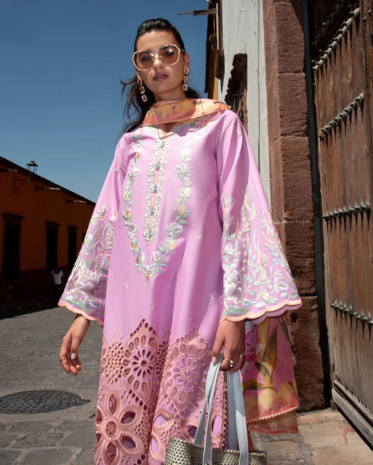 Hemline By Mushq - Embroidered Lawn 3 Piece Unstitched Suit (ALBA)