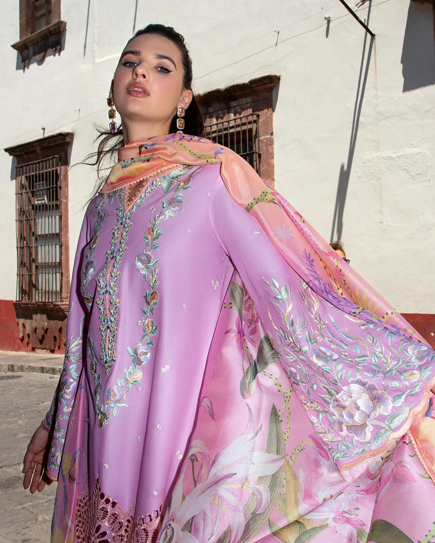 Hemline By Mushq - Embroidered Lawn 3 Piece Unstitched Suit (ALBA)