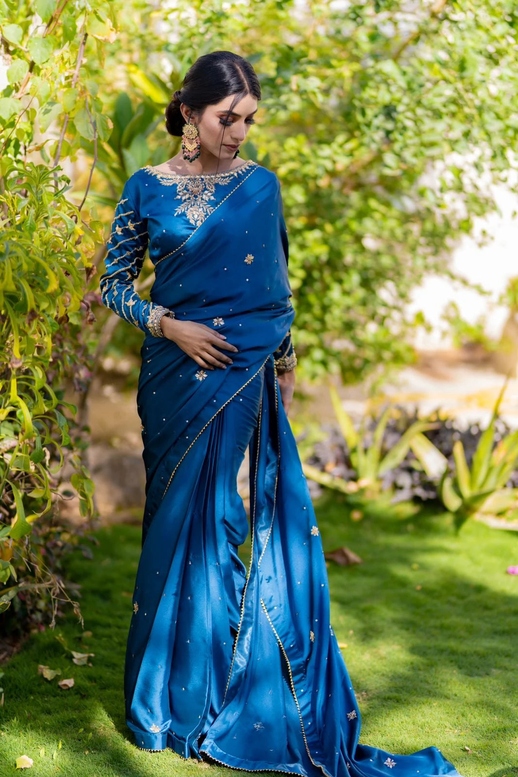 House of siyaab x Amna Ismail GOTTA WORK SILK SAREE