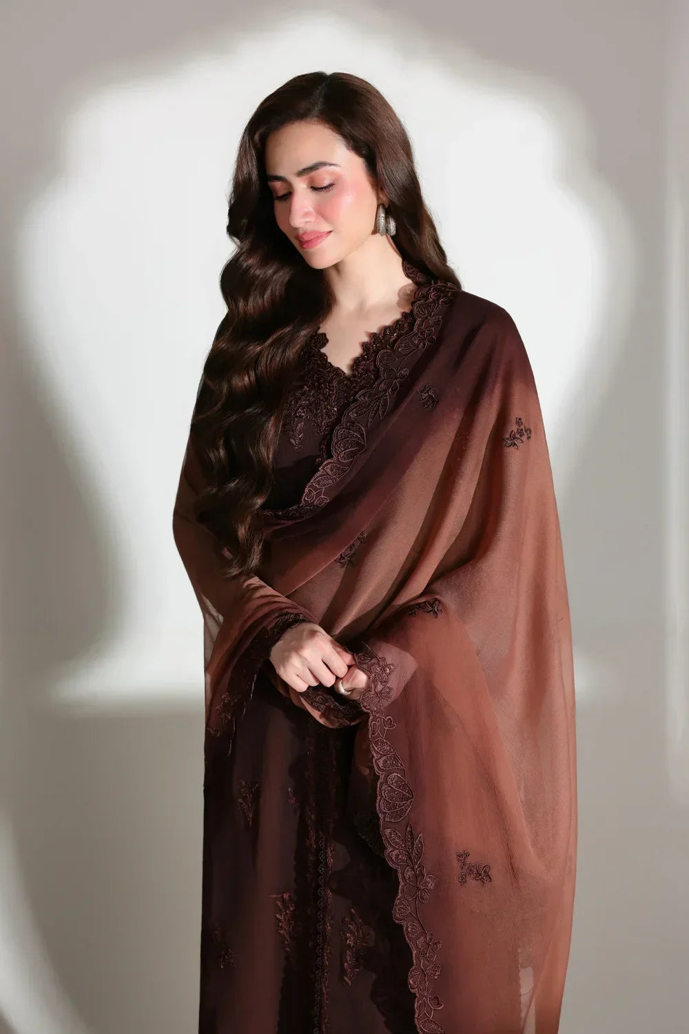Azure Ensembles Festive Collection 2026 – 3 Piece Unstitched Embroidered Suit (Maison Mocha)