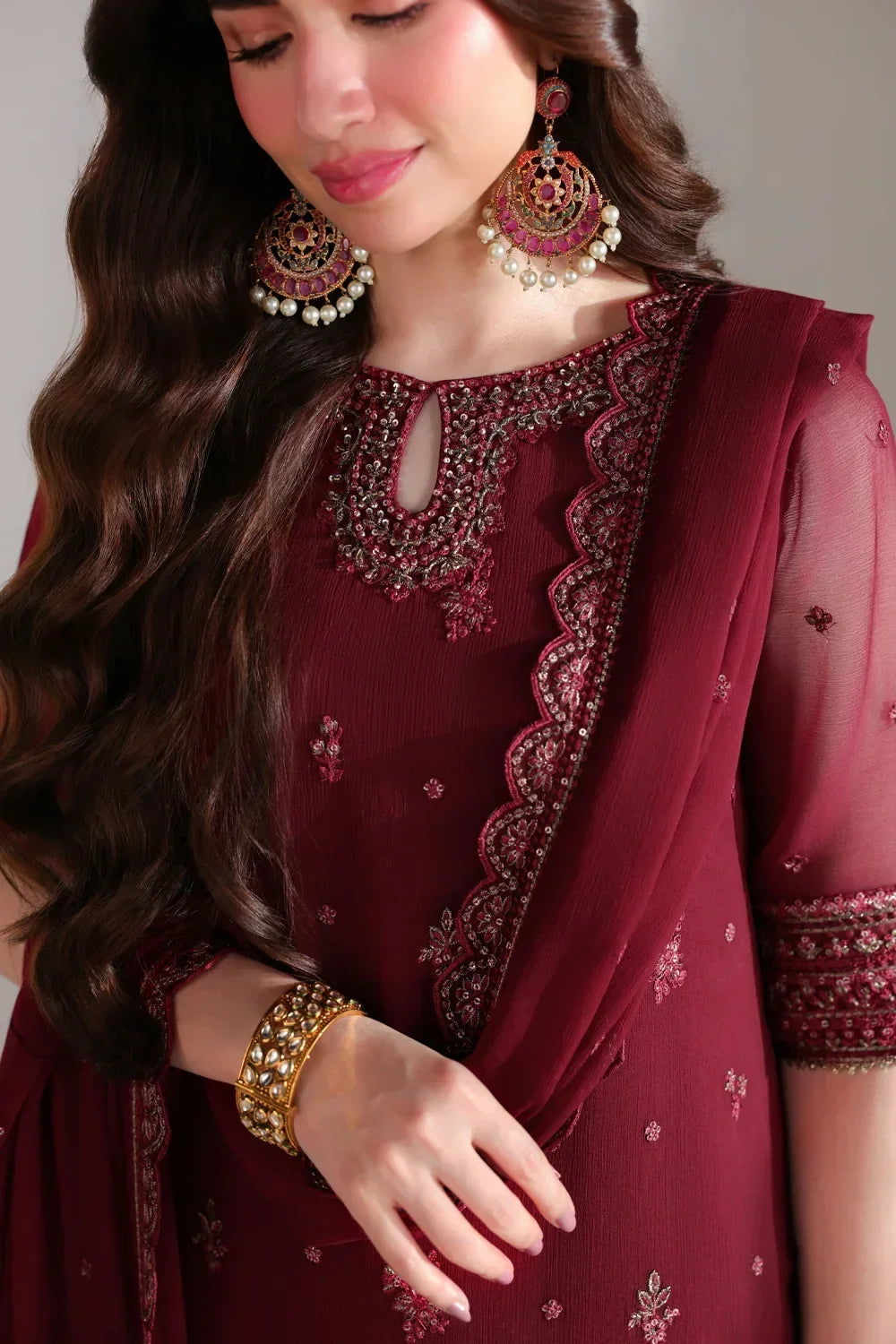 Azure Ensembles Festive Collection 2026 – 3 Piece Unstitched Embroidered Suit (Ruby Rogue)