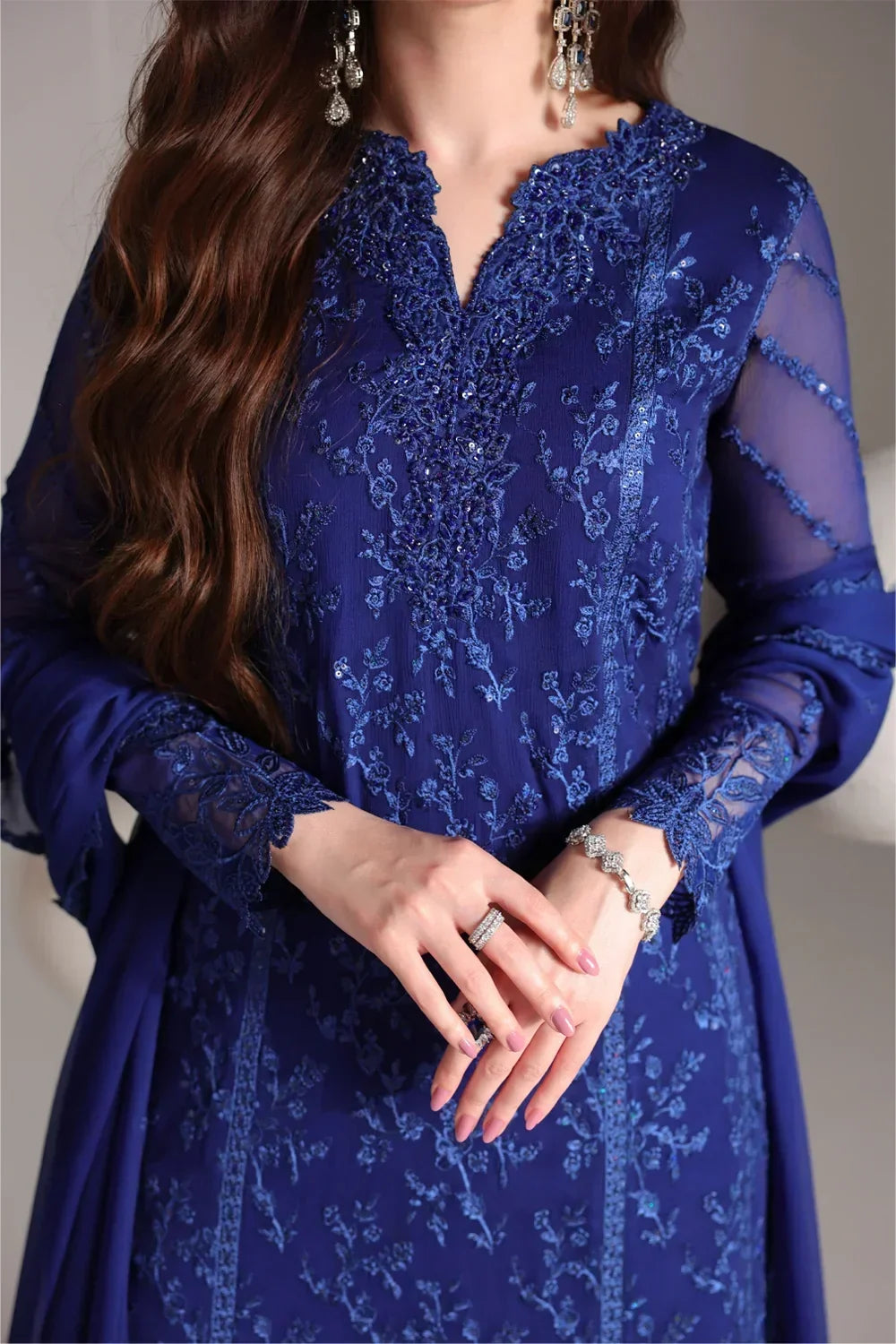 Azure Ensembles Festive Collection 2026 – 3 Piece Unstitched Embroidered Suit (Salvia)