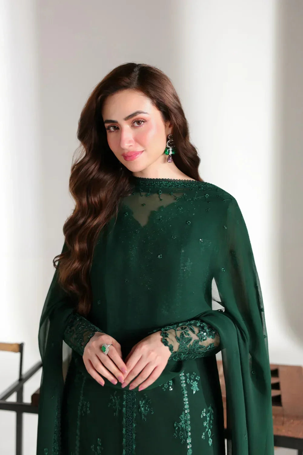 Azure Ensembles Festive Collection 2026 – 3 Piece Unstitched Embroidered Suit (Leena)