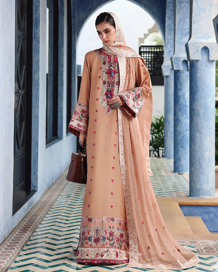 Mushq Nuvera 26 Embroidered 3-Piece Unstitched Suit (Belladona Royale)