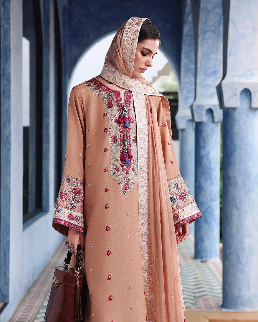 Mushq Nuvera 26 Embroidered 3-Piece Unstitched Suit (Belladona Royale)