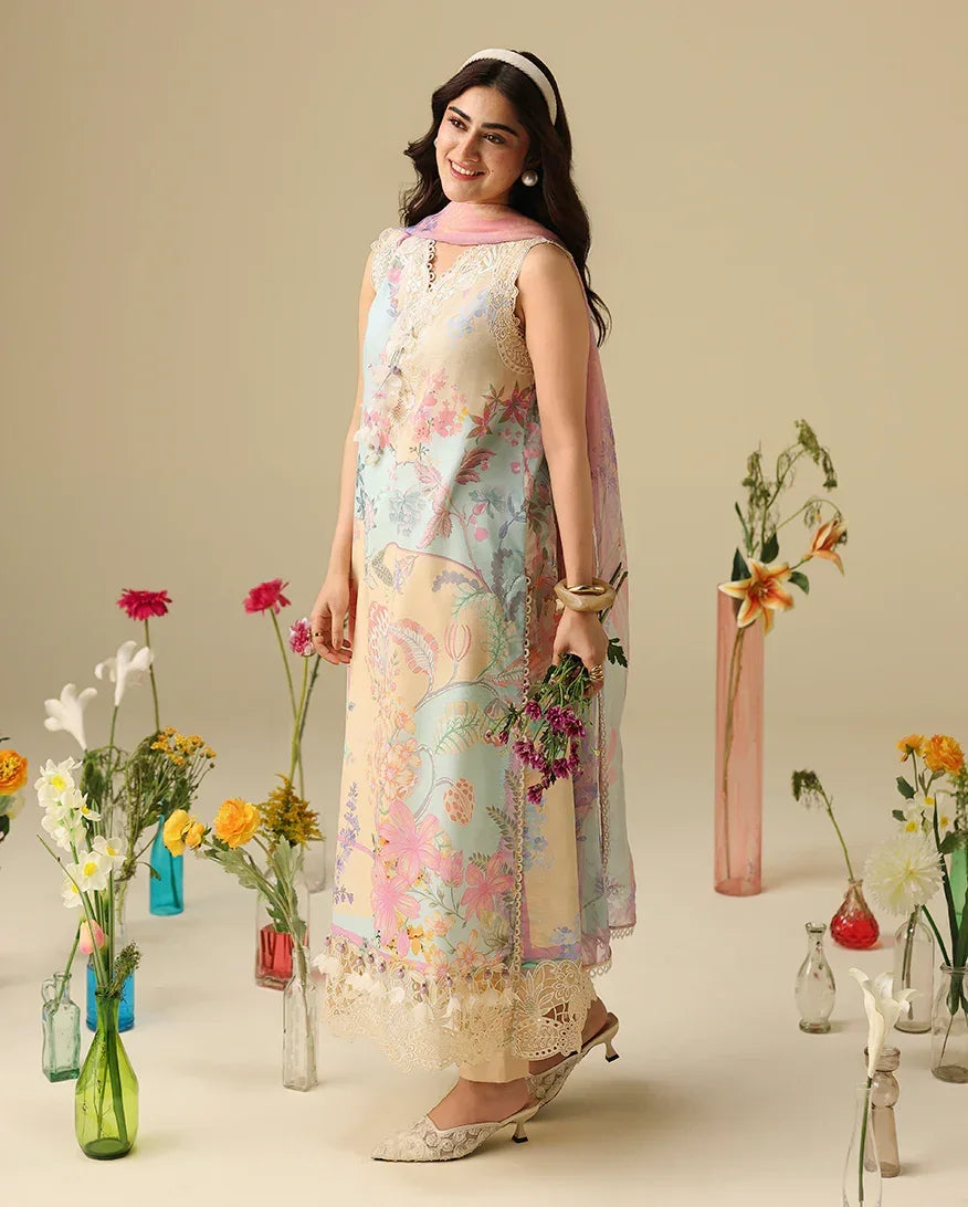 Mushq Soleil 3 Piece stitched Lawn Suit (Bellarosa)