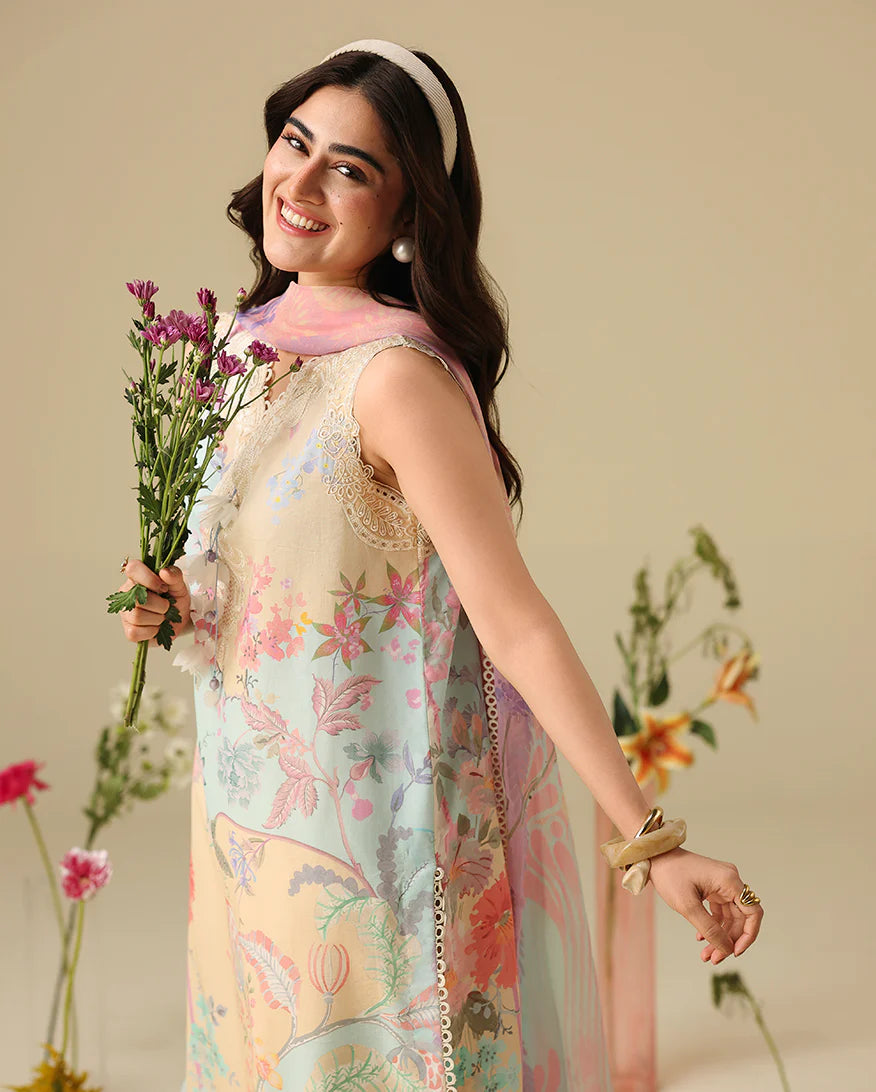 Mushq Soleil 3 Piece stitched Lawn Suit (Bellarosa)
