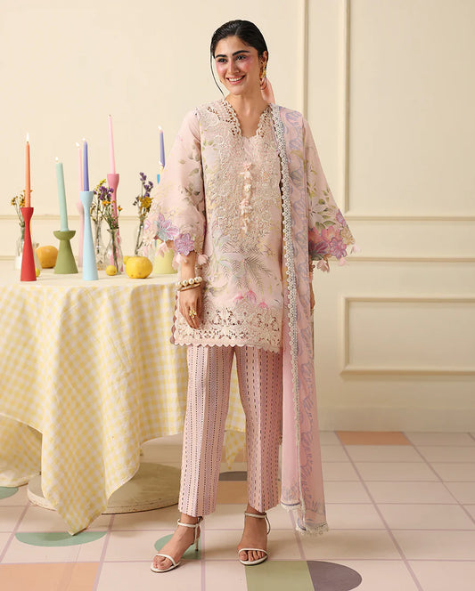 Mushq Soleil 3 Piece Unstitched Lawn Suit (Berry Creme)