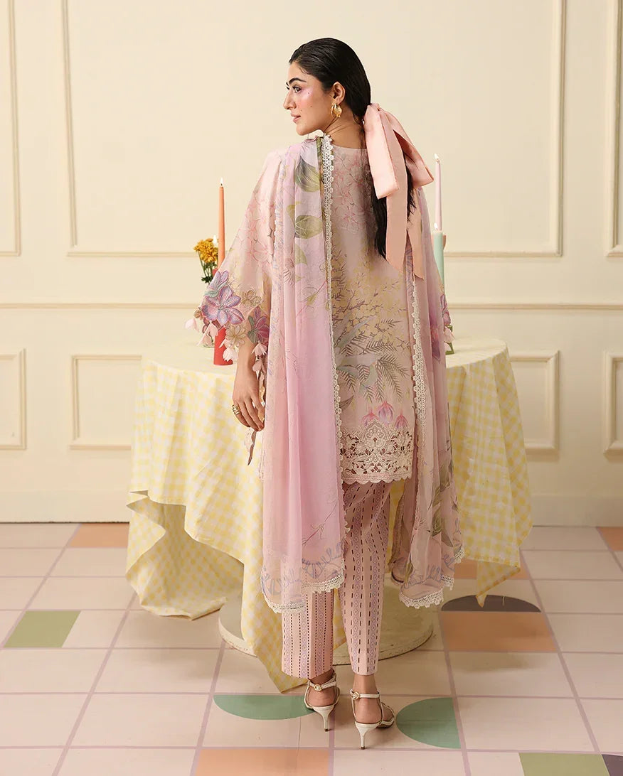 Mushq Soleil 3 Piece Unstitched Lawn Suit (Berry Creme)