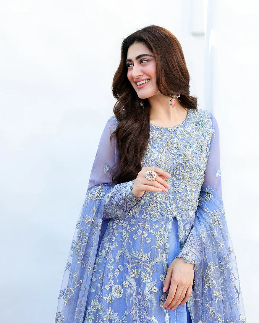 Mushq Bachelorette Chiffon Embroidered 3-Piece Unstitched Suit (Blushing Bride)