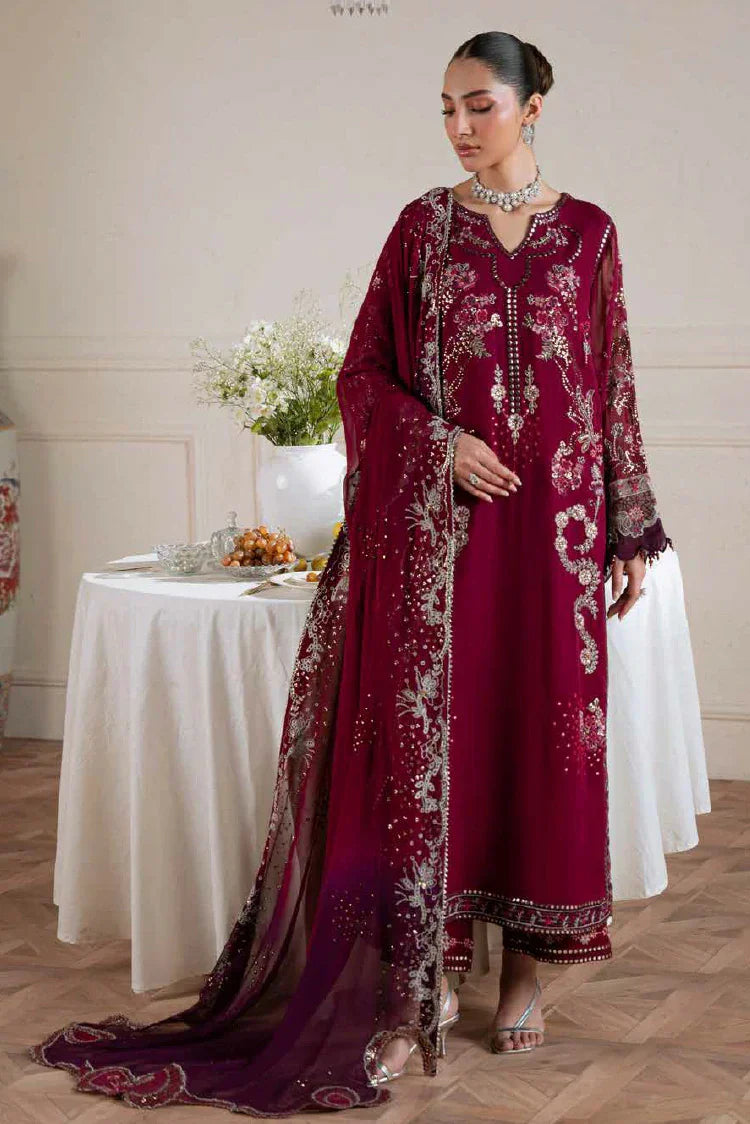 Amaya by Nureh Luxury embroidered chiffon 6 Piece Unstitched Suit (AM-40)