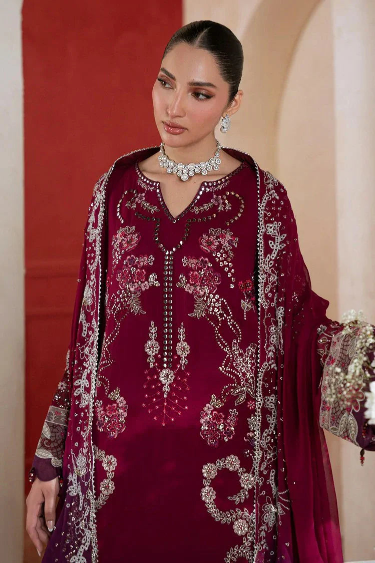 Amaya by Nureh Luxury embroidered chiffon 6 Piece Unstitched Suit (AM-40)