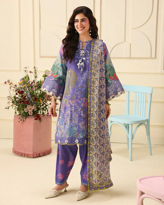 Mushq Soleil 3 Piece Unstitched Lawn Suit (Camellia Kiss)