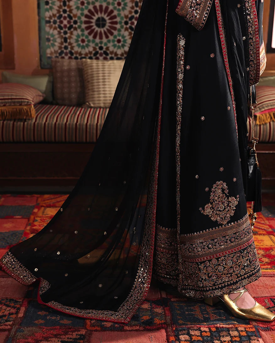 Mushq Nuvera 26 Embroidered 3-Piece Unstitched Suit (Carmine Jewel)
