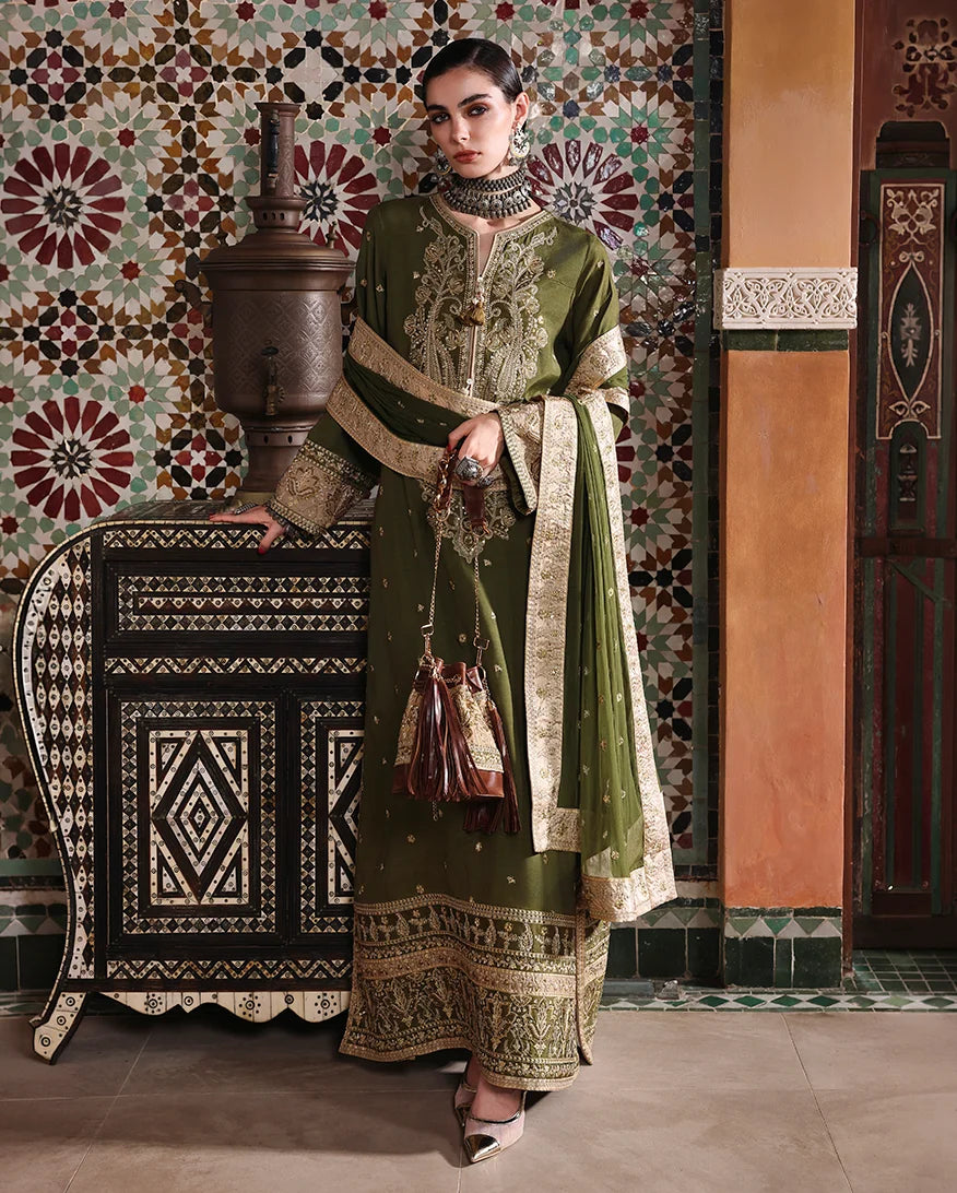 Mushq Nuvera 26 Embroidered 3-Piece Unstitched Suit (Celestia Crown)