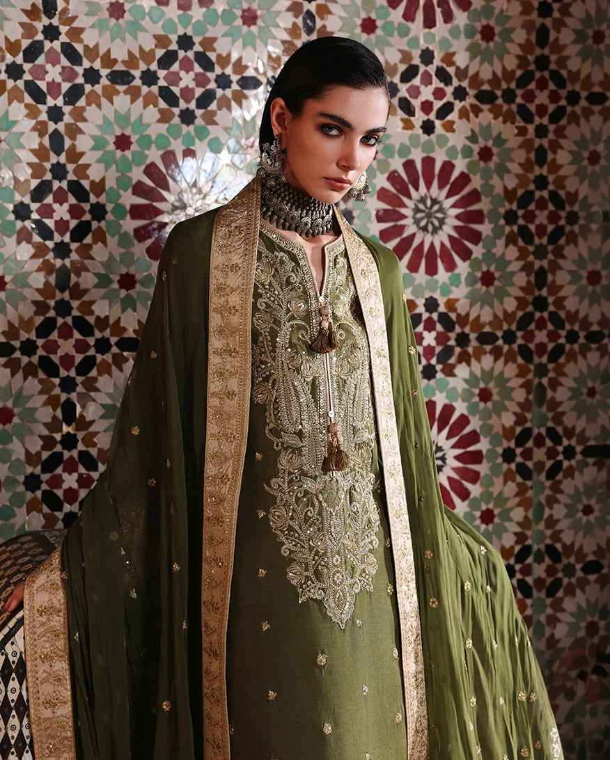Mushq Nuvera 26 Embroidered 3-Piece Unstitched Suit (Celestia Crown)