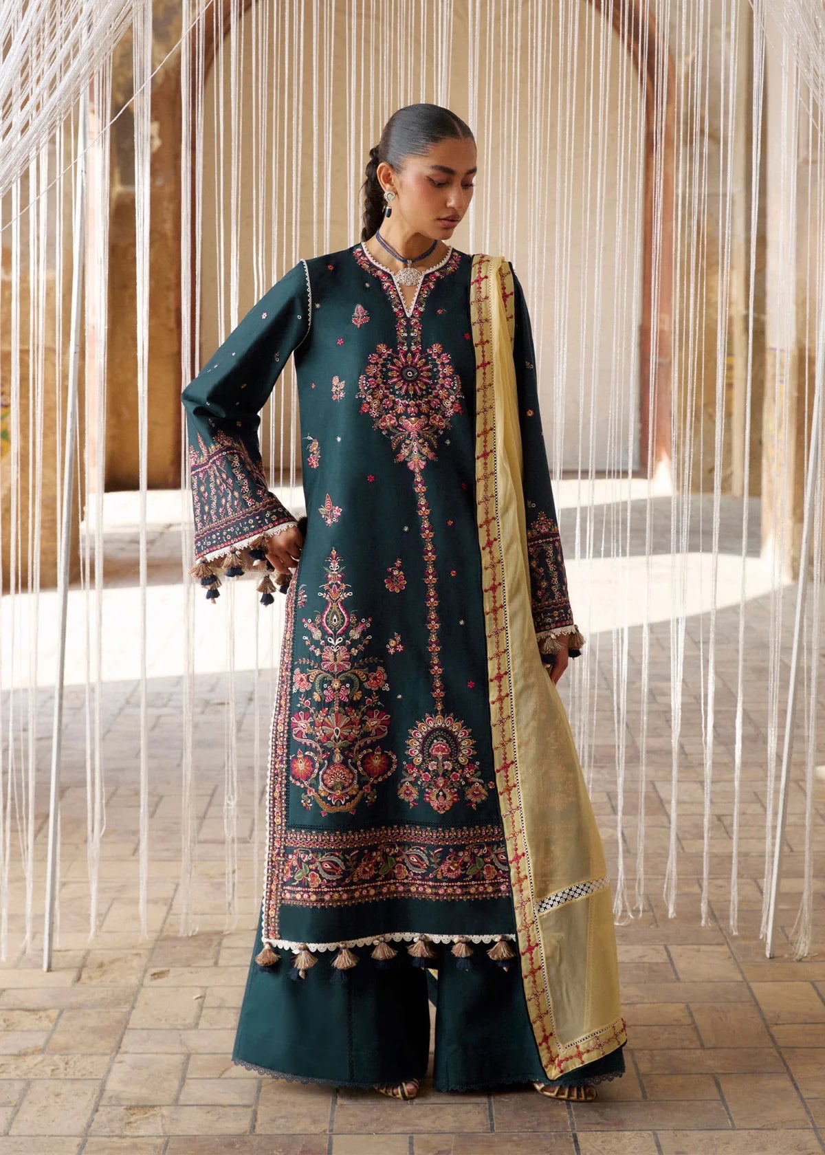 Hussain Rehar by Zun - Embroidered Lawn 3 Piece Unstitched Suit – Zinc (Cinko)