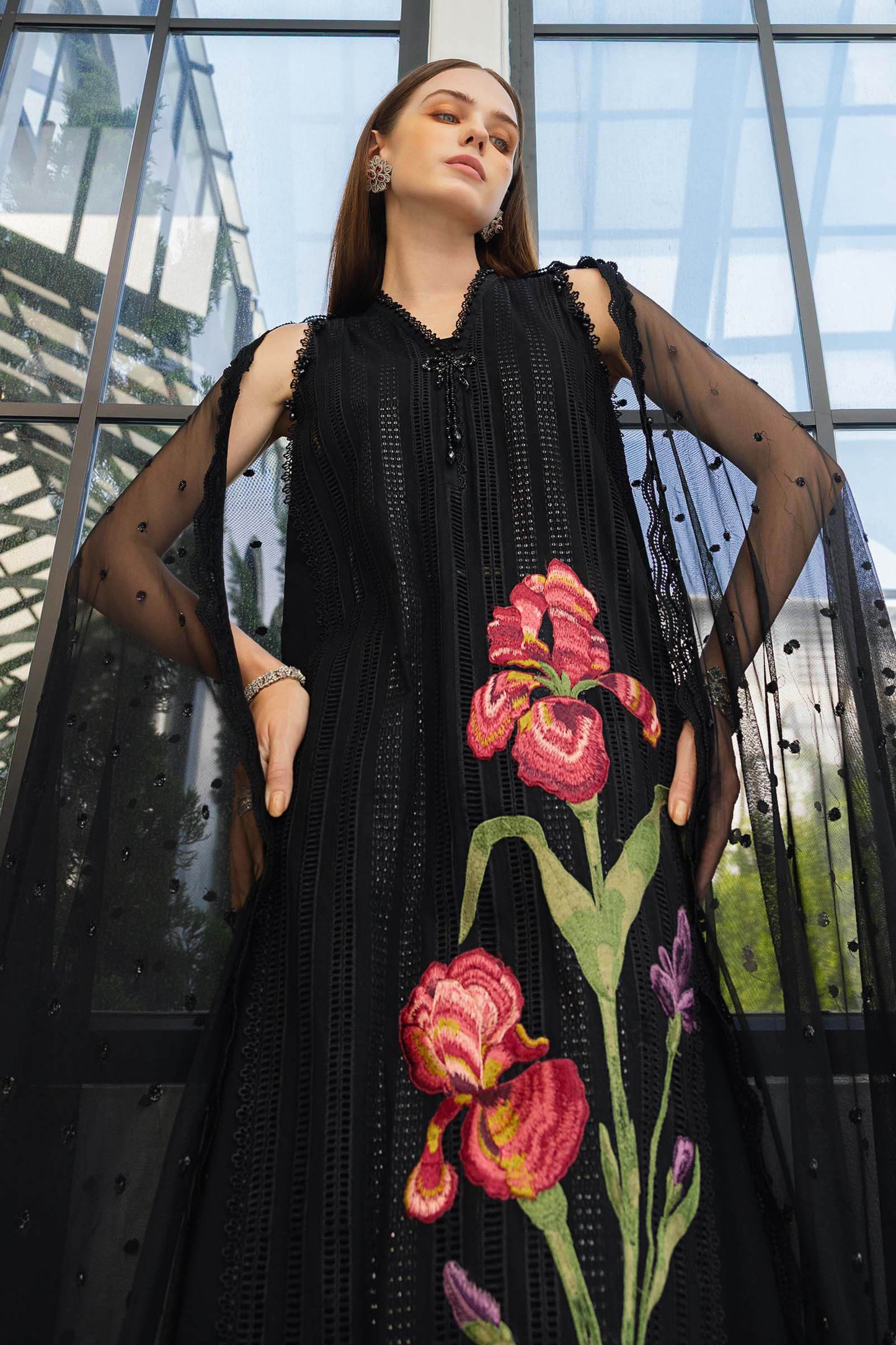 Maria.B 3 Piece Unstitched Embroidered Jacquard Lawn Suit (D-10)