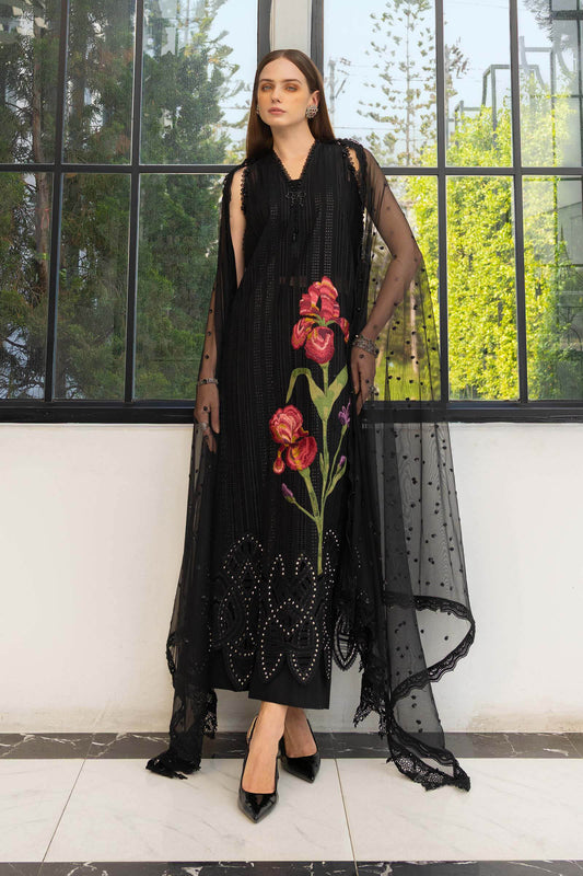 Maria.B 3 Piece Unstitched Embroidered Jacquard Lawn Suit (D-10)