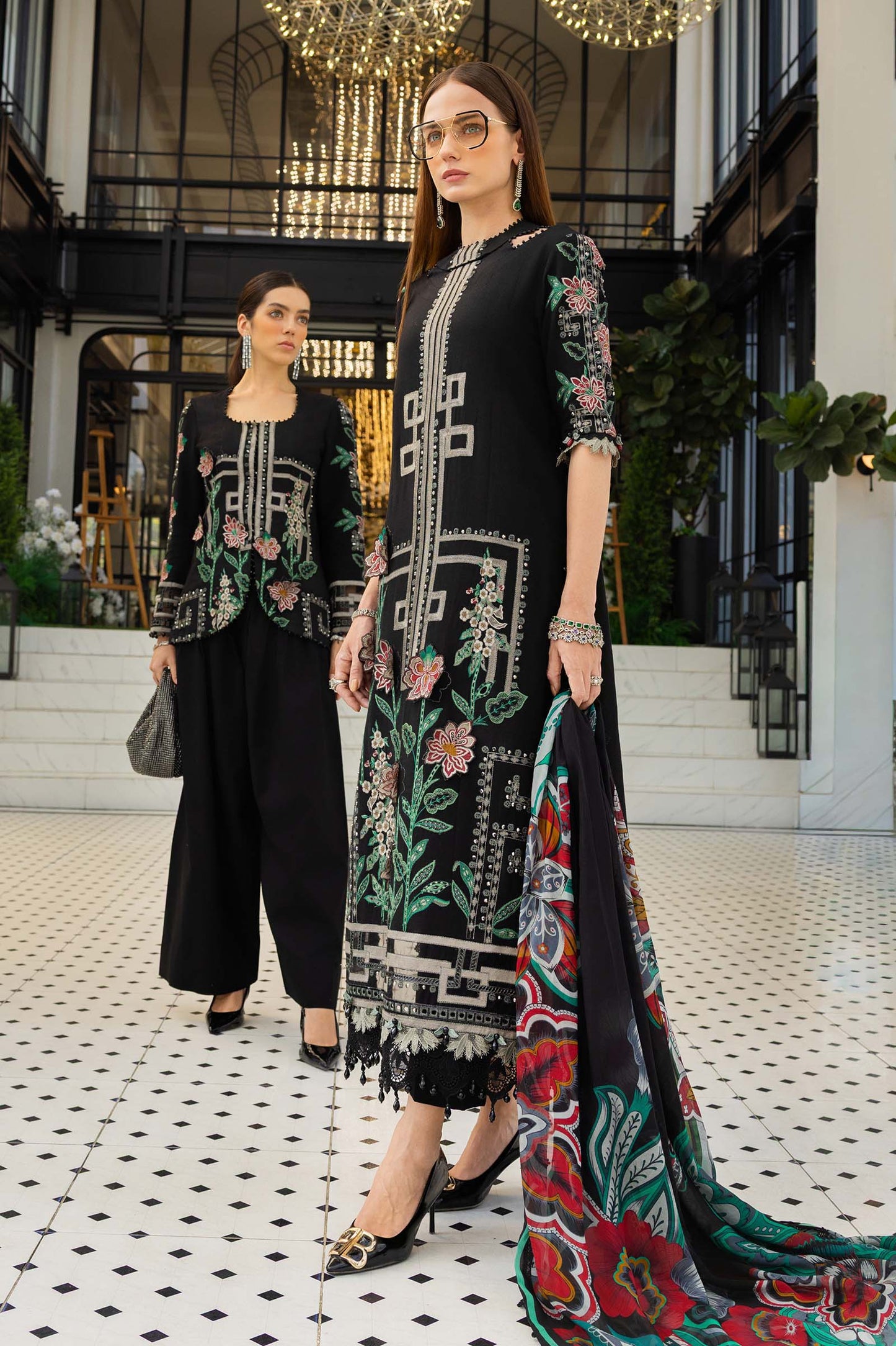 Maria.B 3 Piece Unstitched Embroidered Jacquard Lawn Suit (D-11)