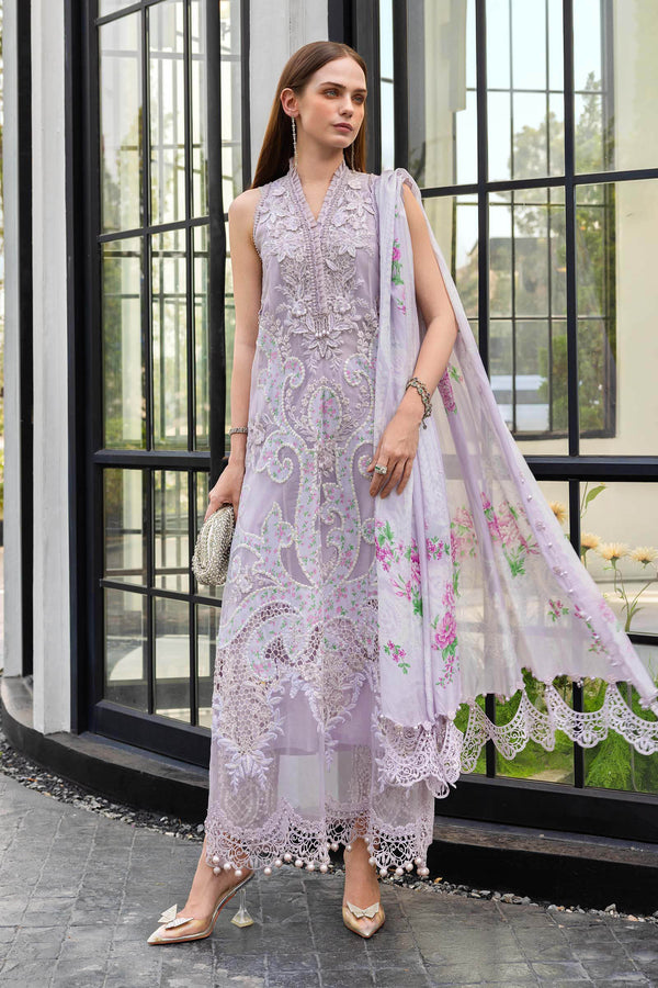 Maria.B 3 Piece Unstitched Embroidered Jacquard Lawn Suit (D-12)