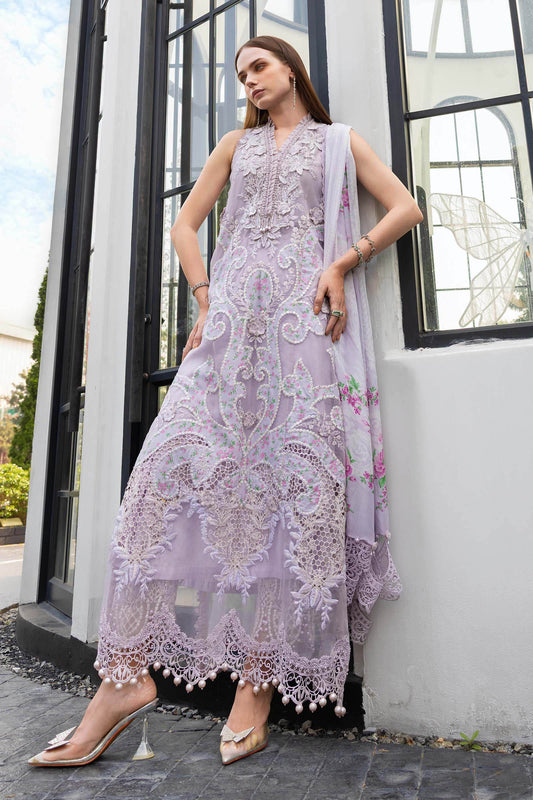 Maria.B 3 Piece Unstitched Embroidered Jacquard Lawn Suit (D-12)