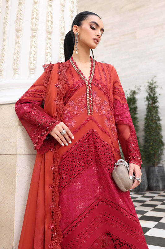 Maria.B 3 Piece Unstitched Embroidered Jacquard Lawn Suit (D-13)