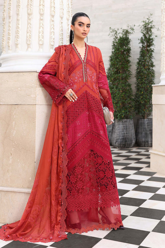 Maria.B 3 Piece Unstitched Embroidered Jacquard Lawn Suit (D-13)