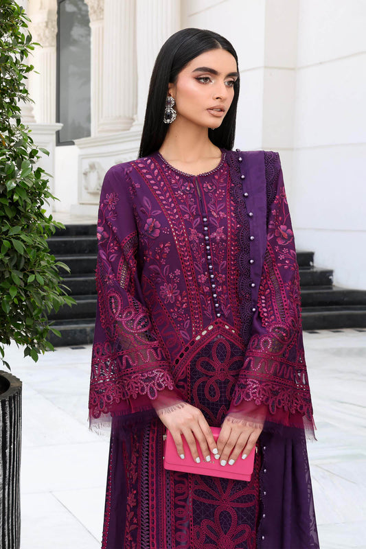 Maria.B 3 Piece Unstitched Embroidered Jacquard Lawn Suit (D-14)