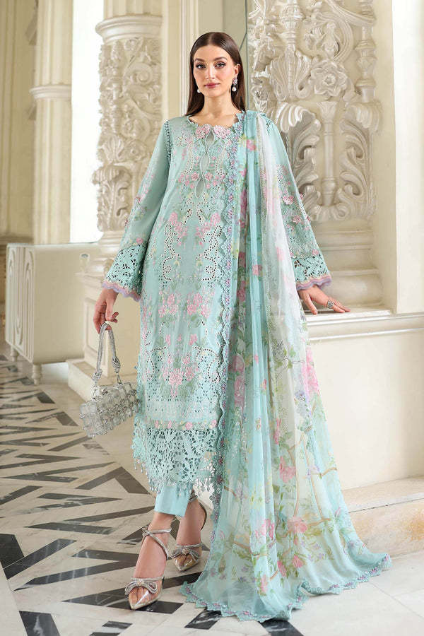 Maria.B 3 Piece Unstitched Embroidered Jacquard Lawn Suit (D-15)